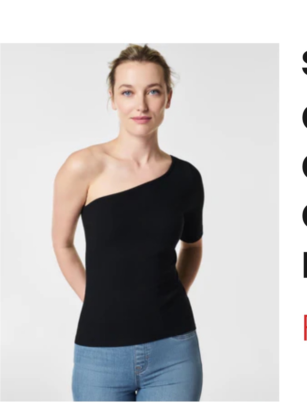 SPANX One-Shoulder Black Top size XL NWT